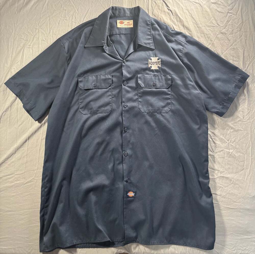 Dickies 2XL Hooters Iron‎ Cross Logo Short Sleeve Mechanic Work Shirt